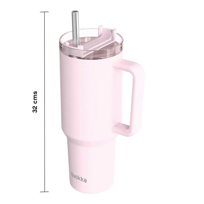 Vaso Térmico de Acero Inoxidable de 1200 mL con Asa y Pajilla Color Rosado Pastel