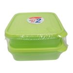 Set de 2 Recipientes Cuadrados de 3.5 Tazas para Alimentos Color Verde
