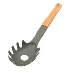 Servidor de Espagueti de Silicón con Mango de Madera Color Gris