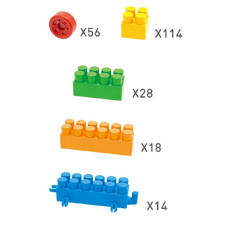 Bloques de Construcción Infantil en Caja con Asa Color Rojo para Niño 230 Piezas