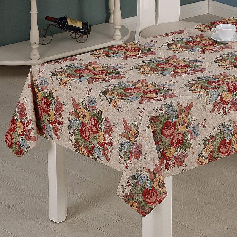 Mantel Rectangular con Estampado Flores de 140 x 240 cm