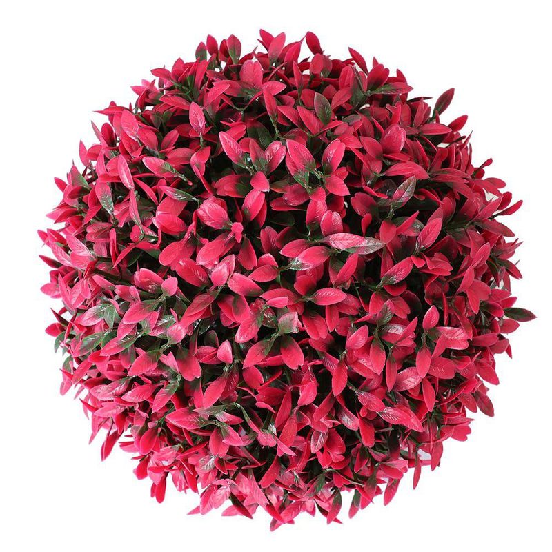 Esfera Artificial de Hoja de Té Roja de 23 cm para Acentuar la Decoración de Salas y Entradas