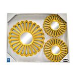 Juego de 3 Espejos Decorativos de Pared 39 x 39 x 2 cm Color Dorado