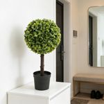 Árbol Artificial Topiario Jasper de 1 Nivel 60 cm con Esfera de Follaje Denso y Realista