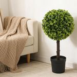 Árbol Artificial Topiario Jasper de 1 Nivel 60 cm con Esfera de Follaje Denso y Realista
