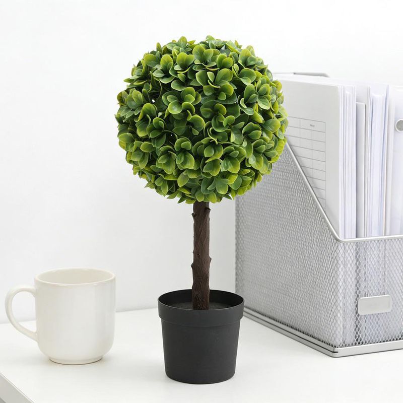 Árbol Artificial Topiario Jasper de 1 Nivel 60 cm con Esfera de Follaje Denso y Realista