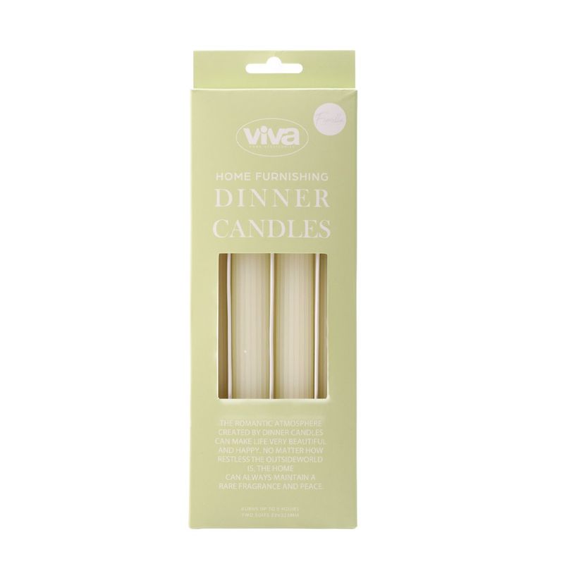 Set de 4 Velas de Mesa Acanaladas de 24 cm - Colores Surtidos