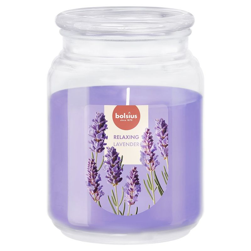 Vela Aromática Relaxing Lavender en Frasco de Vidrio de 13.5 x 10 cm Color Lila