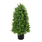Árbol Artificial de Boj Inglés Cónico de 60 cm con Maceta Negra para Decoración de Interiores