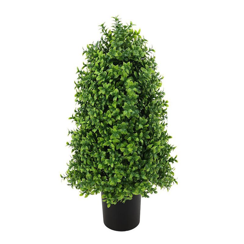 Árbol Artificial de Boj Inglés Cónico de 60 cm con Maceta Negra para Decoración de Interiores