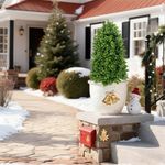 Árbol Artificial de Boj Inglés Cónico de 60 cm con Maceta Negra para Decoración de Interiores