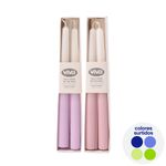 Set de 4 Velas de Mesa de 24 cm en Tonos Cálidos - Colores Surtidos