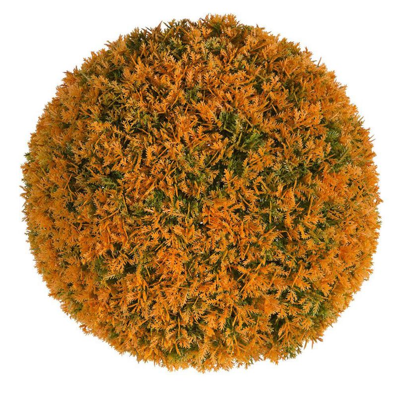Esfera Artificial de Cedro Naranja de 22 cm para Ambientación Otoñal y Decoración del Hogar