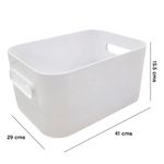 Canasta Organizadora Compact L de 15.4 L para Alacena, Closet o Lavandería 41 x 29 x 15.5 cm Blanca