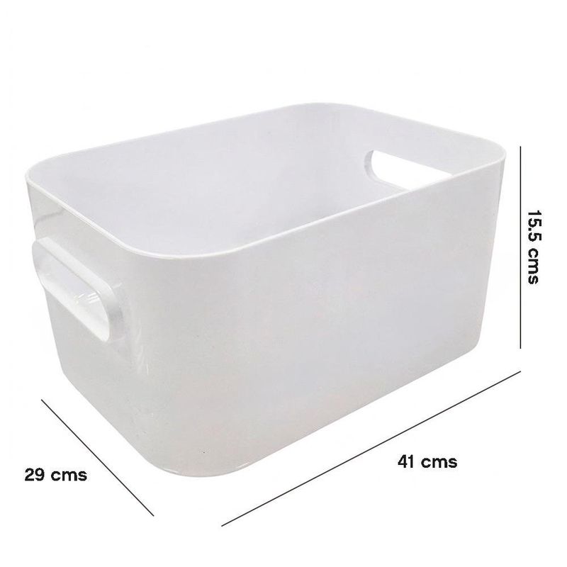 Canasta Organizadora Compact L de 15.4 L para Alacena, Closet o Lavandería 41 x 29 x 15.5 cm Blanca