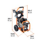 Hidrolavadora a Gasolina 2800 PSI con Motor de 4 Tiempos y Carro de Transporte