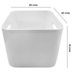 Canasta Organizadora Compact Square L de 4.7 L para Baño, Cocina o Repisa 20 x 20 x 16 cm Blanca