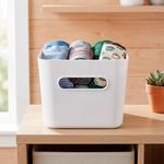 Canasta Organizadora Compact Square L de 4.7 L para Baño, Cocina o Repisa 20 x 20 x 16 cm Blanca