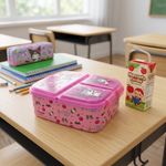Contenedor para Alimentos Kuromi con 3 Compartimentos 19.5 x 16.5 x 6.7 cm Multicolor