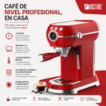 Cafetera para Espresso Estilo Retro de 15 Bares y 1 Litro Color Rojo 1350 W