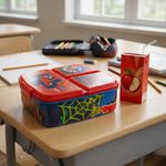 Contenedor para Alimentos Spider-Man con 3 Compartimentos de 0.79 L Rojo y Azul