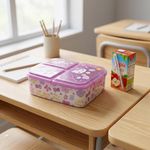 Contenedor para Alimentos Hello Kitty con 3 Compartimentos 19.5 x 16.5 x 6.7 cm Multicolor