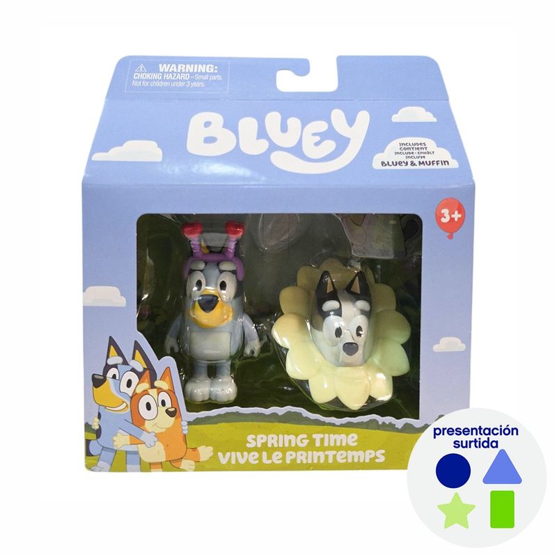 Set de 2 Figuras Bluey Spring Time - Presentación Surtida