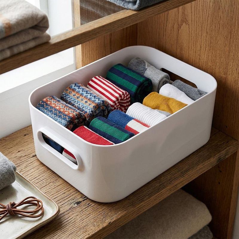 Canasta Organizadora Compact S de 1.5 L para Cocina, Baño o Gaveta 20 x 14 x 7.5 cm Blanca