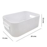 Canasta Organizadora Compact S de 1.5 L para Cocina, Baño o Gaveta 20 x 14 x 7.5 cm Blanca