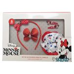 Set de Accesorios para Cabello Minnie Mouse de 6 Piezas con Diadema y Ganchos Rojo