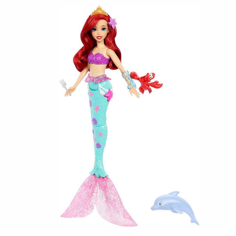 Muñeca Ariel La Sirenita con Amigos del Mar y Accesorios de Agua