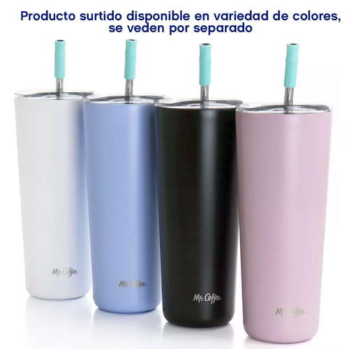 Vaso Térmico con Tapa Y Pajilla Colores Surtidos