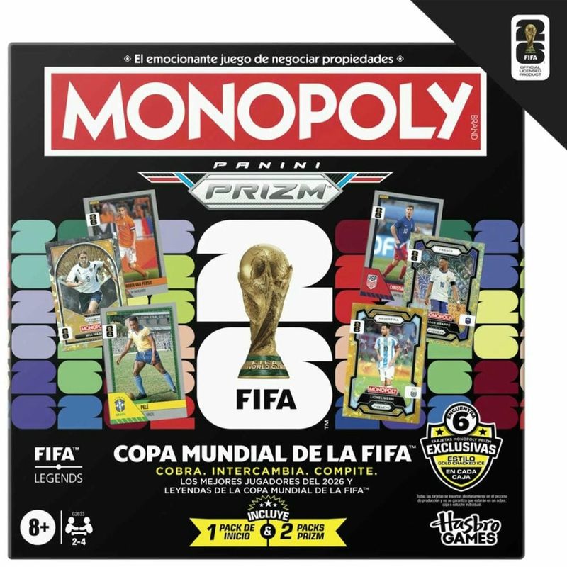 Juego de Mesa Monopoly Panini Prizm Copa Mundial de la FIFA con Cartas Coleccionables