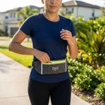 Cangurera Deportiva para Ejercicio Negra con Bolsillo Expandible y Ajuste a la Cintura