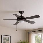 Ventilador de Techo con Luz de 54 Plg con 5 Aspas 48W Color Café Oscuro