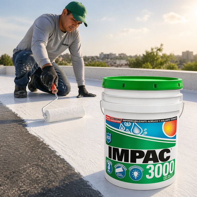 Impermeabilizante Acrílico 3000 Aislante Térmico en Cubeta Color Blanco