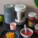 Procesador de Alimentos para Bebé 4 en 1 Neo Mineral con Recipiente de Vidrio e Inox Color Gris