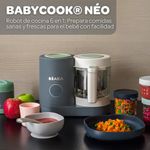 Procesador de Alimentos para Bebé 4 en 1 Neo Mineral con Recipiente de Vidrio e Inox Color Gris