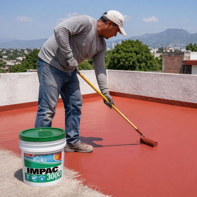 Impermeabilizante Acrílico 3000 Aislante Térmico de 1 Galón Color Terracota