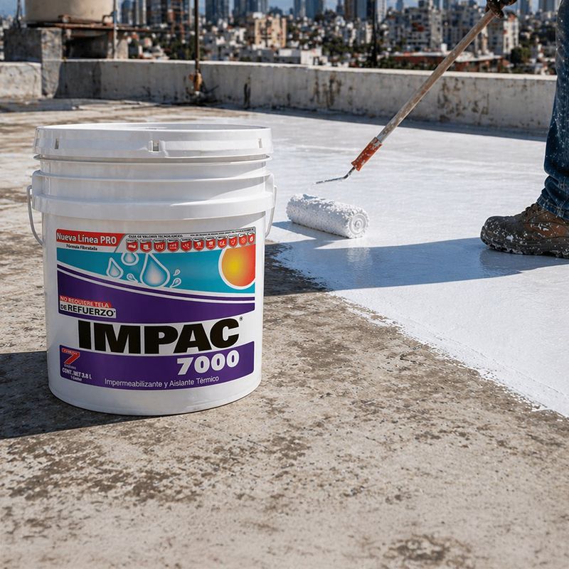 Impermeabilizante Acrílico 7000 Fibratado Aislante Térmico Galón Color Blanco