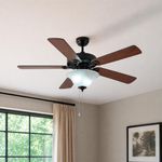 Ventilador de Techo con Luz de 52 Plg con 5 Aspas 48W Color Nogal