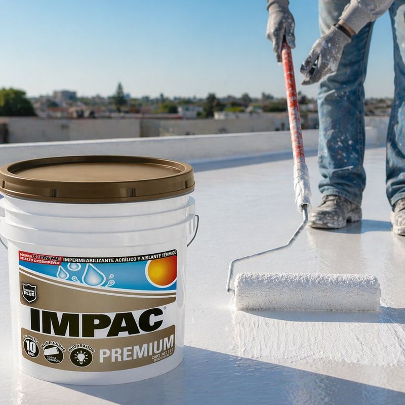 Impermeabilizante Acrílico IMPAC Premium Fibratado Aislante Térmico Galón Color Blanco