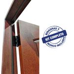 Puerta Exterior en Fibra de Vidrio con Ventana 85 x 207 cm Apertura Derecha