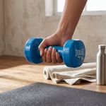 Mancuerna Hexagonal Recubierta de Vinilo Color Azul de 8 Libras para Entrenamiento
