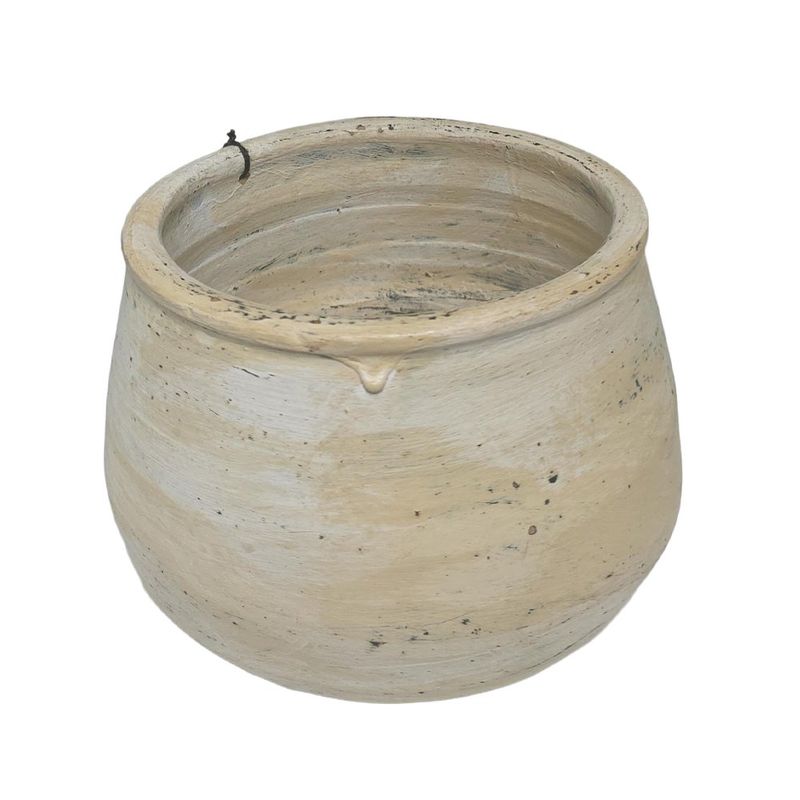 Maceta para Orquídea Lisa de 18 cm Acabado Crema Antiguo