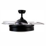 Ventilador de Techo con Luz LED y Aspas Retráctiles de 42 Plg Negro