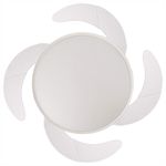 Ventilador de Techo con Luz LED y Aspas Retráctiles de 42 Plg Blanco y Transparente