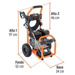 Hidrolavadora a Gasolina 2800 PSI con Motor de 4 Tiempos y Carro de Transporte