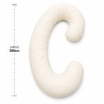 Almohada en Forma de C para Embarazo y Lactancia Beige de 260 cm