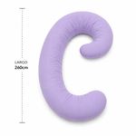 Almohada en Forma de C para Embarazo y Lactancia Color Lavanda de 260 cm